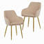 Ensemble de chaises de salle à manger en velours, 2 pièces, chaises avec pieds en métal doré, chaises rembourrées modernes convenant aux salles à manger, aux cuisines et aux tables de coiffeuse