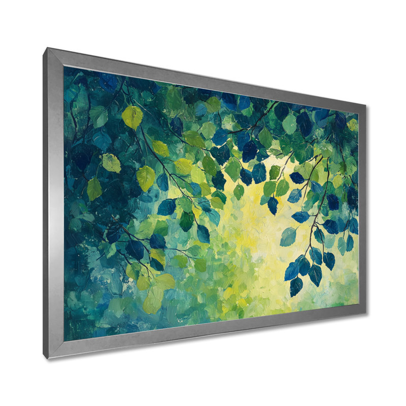 Ikira - Floral Large Wall Art, H 24 po x l 32 po, Reproduction encadrée d'une seule photo, Argent argent