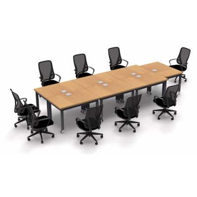 Albin 9 Person Conference Meeting Tables with 9 Chairs Complete Set