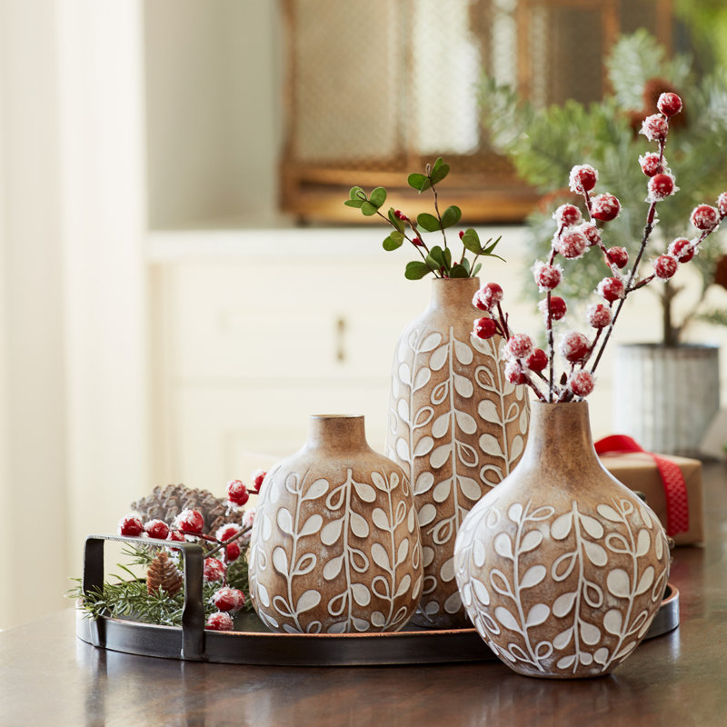 Ensemble de 3 vases en résine Melrose 9B132637309043728B4D6DE819568842