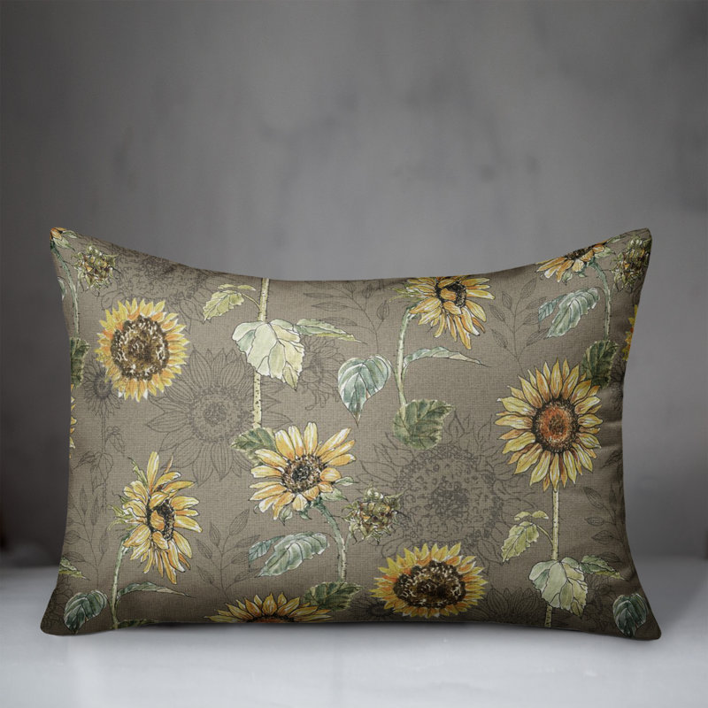 Floral Reversible Throw Pillow, Brown