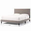 Structure de lit plateforme tapissier gris