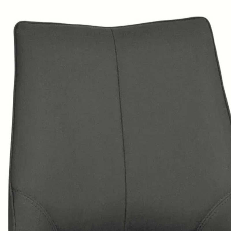 Leather Upholstered Parsons Chair in Drak Grey