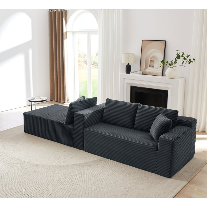 Canapé modulaire en L avec siège profond, sans assemblage requis, canapé modulaire pour salon, chambre à coucher, appartement