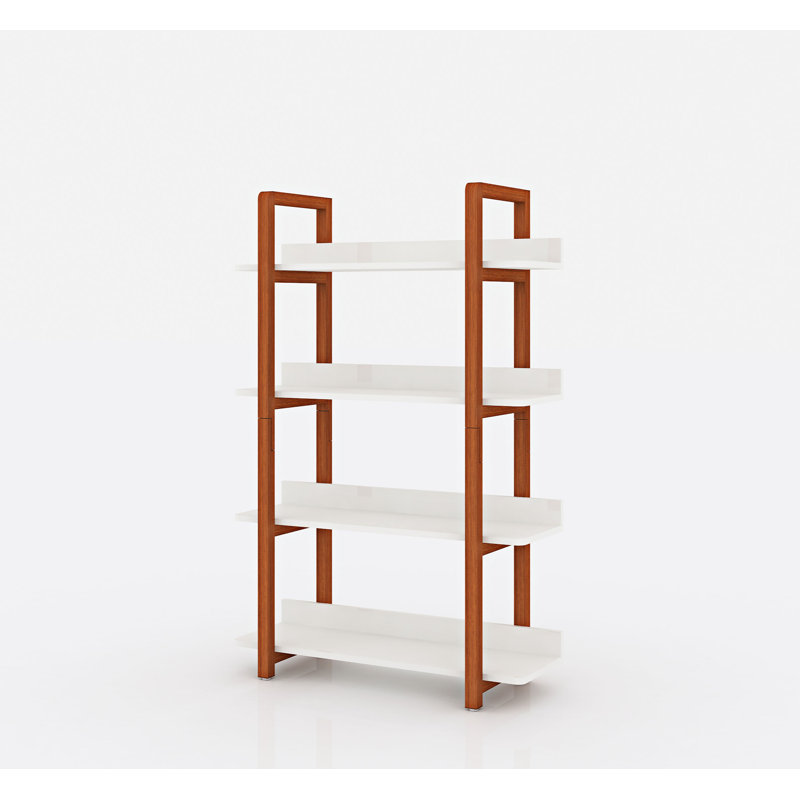 Bibliothèque Multifuction avec 4 tablettes, Blanc / Brun