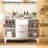 Sideboard Cabinet - Grooved Design, Adjustable Shelves, Large Storage Space, 47 Inch Contemporary and Traditional Style Buffet Cabinet