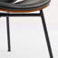 Chaise longue simple en cuir noir Mid-Century