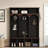 Farmhouse Arched Hall Tree With Storage Bench, 5 Hooks & 7 Cubbies For Entryway-1088739215