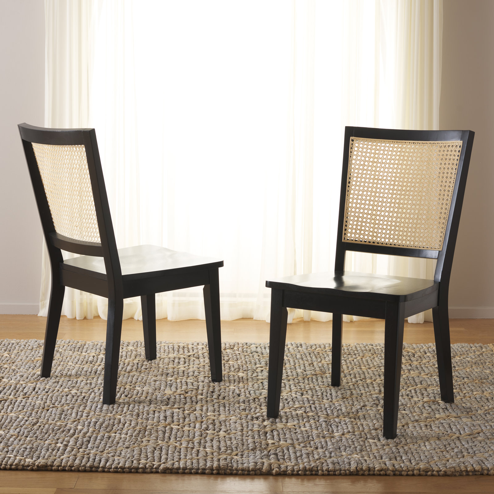 Karlie Side Chair, Black/Natural