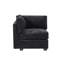 Ensemble de canapé modulaire réversible noir avec dossier coussiné 7 pièces Black