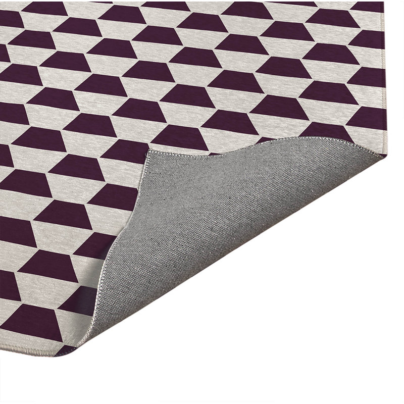 Tapis de cuisine à profil bas Hex, Rectangle 2' x 3', Eggplant Geometric