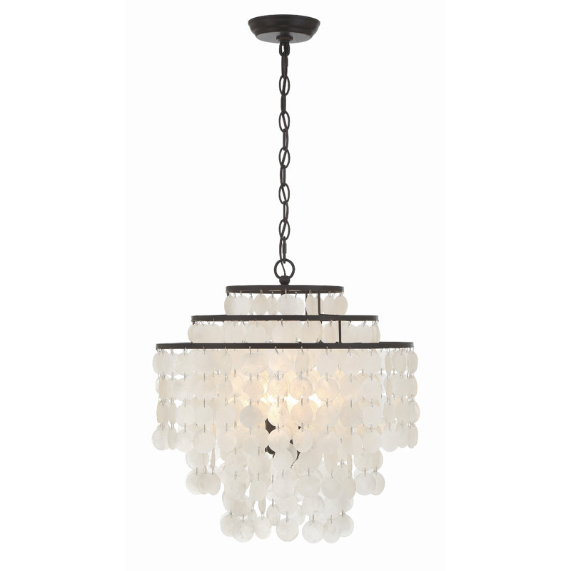 Brielle Capiz Shell 4 Light Bronze Chandelier