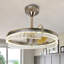 Ventilateur de plafond moderne de 23,6 po avec lustre de luxe sans lame à DEL intégré pour le salon et la salle à manger de la chambre principale