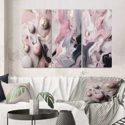3 pièces sur toile - Marbre uni
