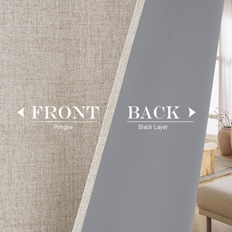 Door Curtains, 100% Blackout Door Window Cover for French Front Glass Window, Elegant Privacy Light Control Curtains for Kitchen, 1 Panel