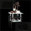 Table basse carrée en verre trempé transparent / noir pour le salon, facile à nettoyer et robuste-2087180783