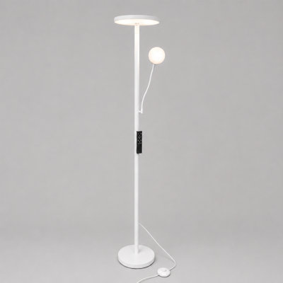 Lampe de lecture torchère sur pied 69 po à DEL à intensité variable avec télécommande et interrupteur au pied