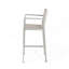 Tabourets 29,50 "avec structure en aluminium antirouille argenté, filet gris, ensemble de 2
