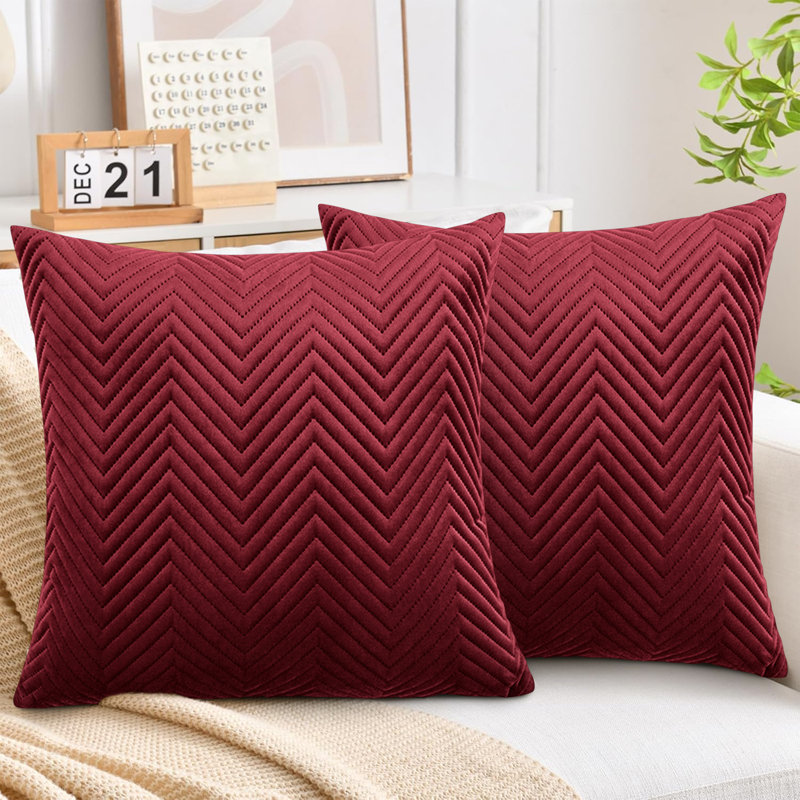 Square Scatter Cushion Cushion Cover, Burgundy