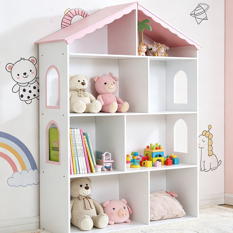 Bibliothèque autoportante pour enfants, bibliothèque standard pour enfants, étagère à livres, armoire de rangement, présentoir à livres