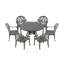 Ensemble de 5 meubles de patio en fonte d'aluminium avec table ronde-227246610-227246609