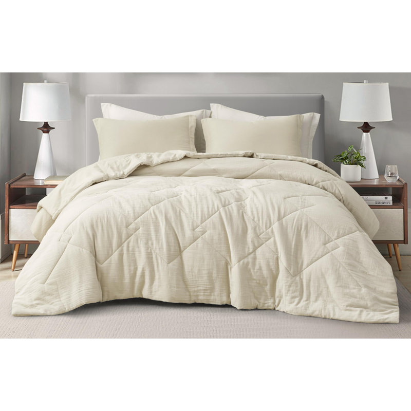 Skye Cotton Gauze Thin Comforter Set, Blue, Twin XL Comforter + 1 Standard Sham