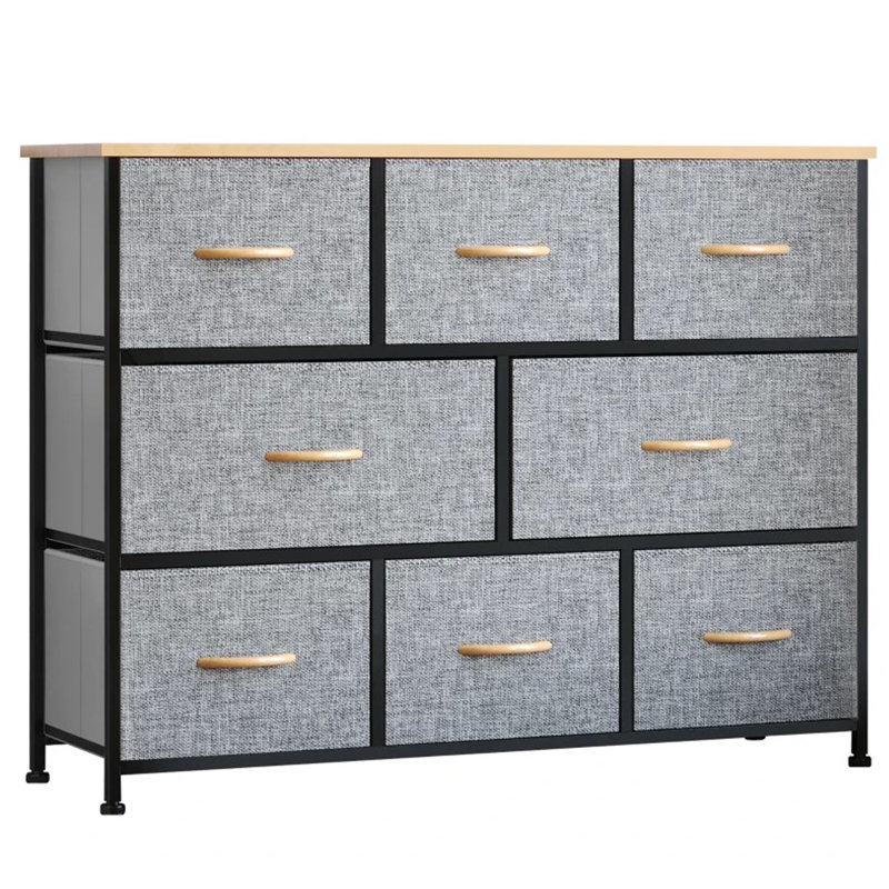 Commode en tissu avec tiroirs, unité de rangement avec structure en acier pour chambre à coucher, couloir