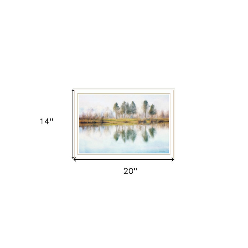 «Lake Reflections», reproduction d'art encadrée blanche