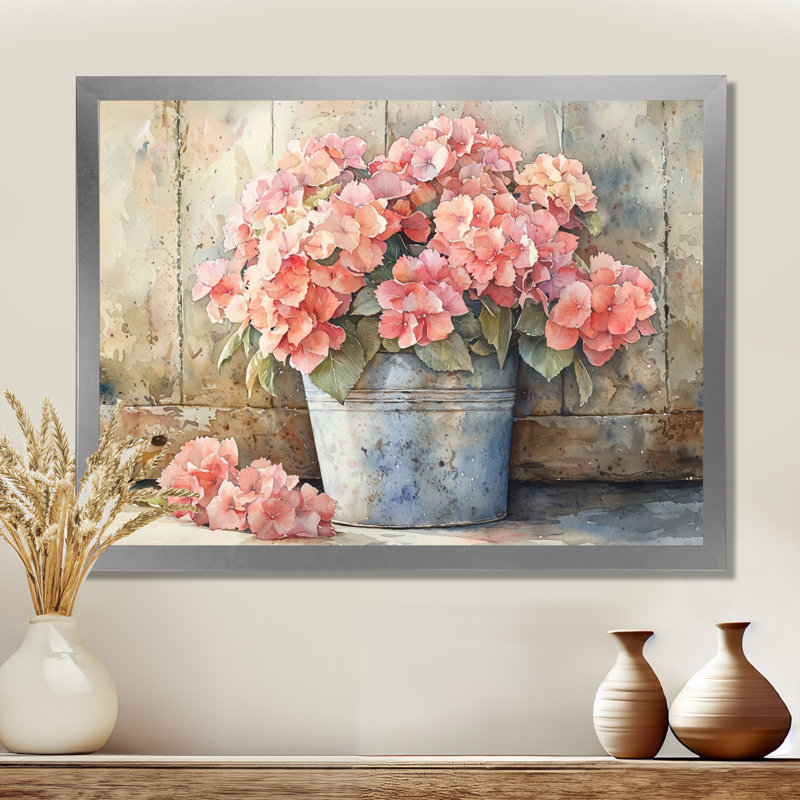 Irlan - Floral Wall Art, Reproduction encadrée d'une seule photo, Argent argent, H 12 po x l 20 po