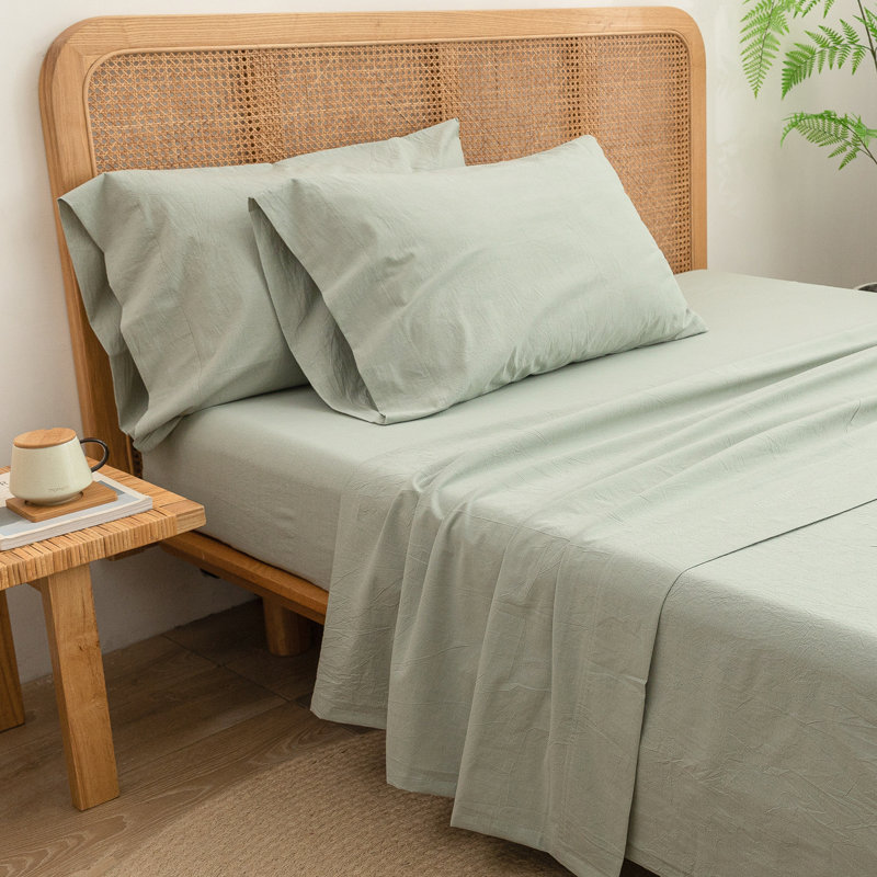 Housse de coussin 100% coton délavé Bestouch, Standard (20 po x 26 po), Vert sauge