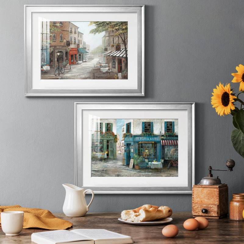 Rue's Bakery - Ensemble de 2 reproductions de cadres photo, H 24,5 po x l 37 po x P 1 po, Cadre argenté