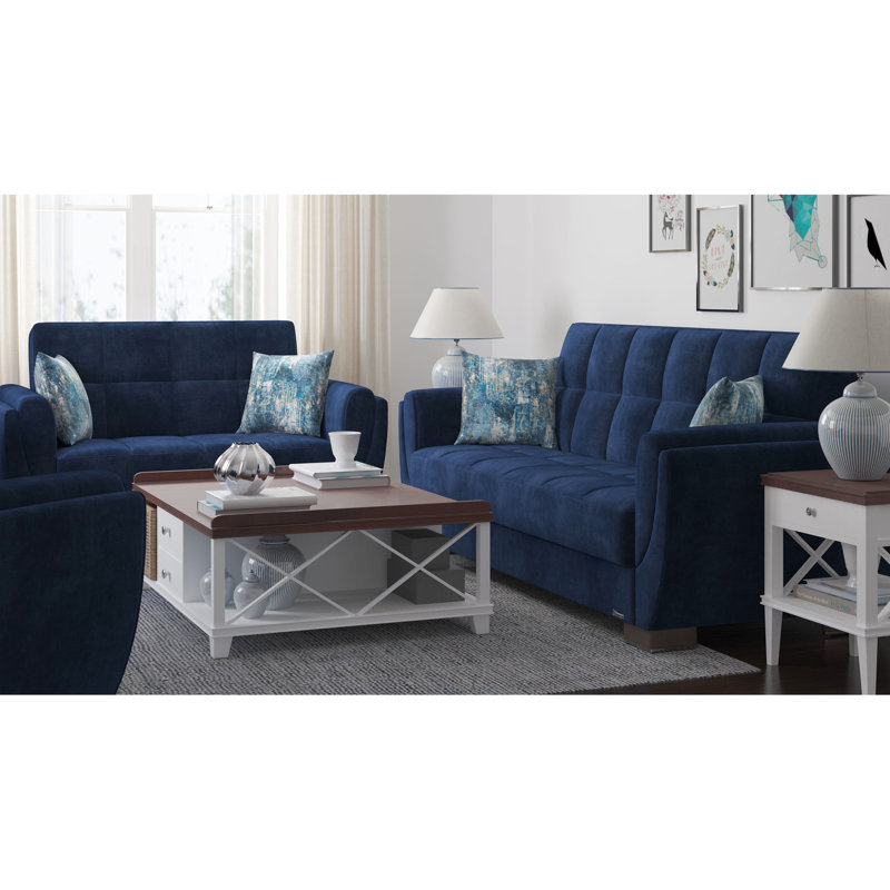 Blue Chenille Upholstered With Storage: Comfortable, Versatile, Fits Small Areas, 600 Lbs Weight Support Function Blue, For Any Room, Limit