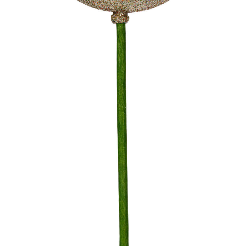 Vickerman 4" x 18" Glitter Ball Ornament Stick 6/Bag. 4 inch ornament on an 18 inch stick., Champagne