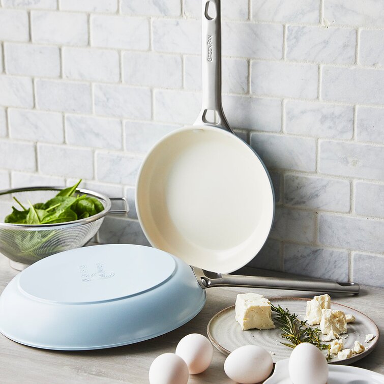 GreenPan Padova Light Blue 12 Ceramic Non-Stick Frying Pan with Lid +  Reviews