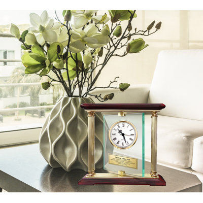 Horloge de bureau en verre Premium Gold Cadeau d'anniversaire de mariage unique