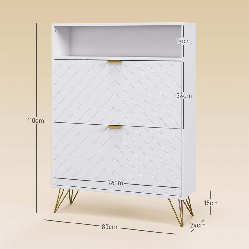 12 Pair Flip Down Shoe Storage