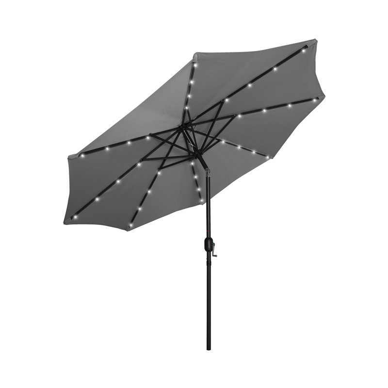 Parasol de marché lumineux 9 pi Addison, Gris