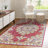 Lathan Bohemian FLAIR Boho Vintage Medallion Pink/Cream Rug-1898051273