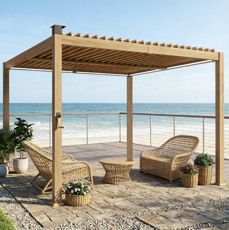Pergola d'extérieur, pergola à persiennes, pergola de patio (pergola seulement)