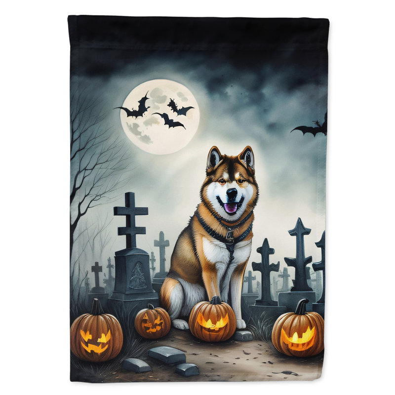Drapeau de jardin Akita Spooky Halloween