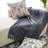 Blue Transitional Checkered Hand-Woven Cotton Blend Throw Blanket