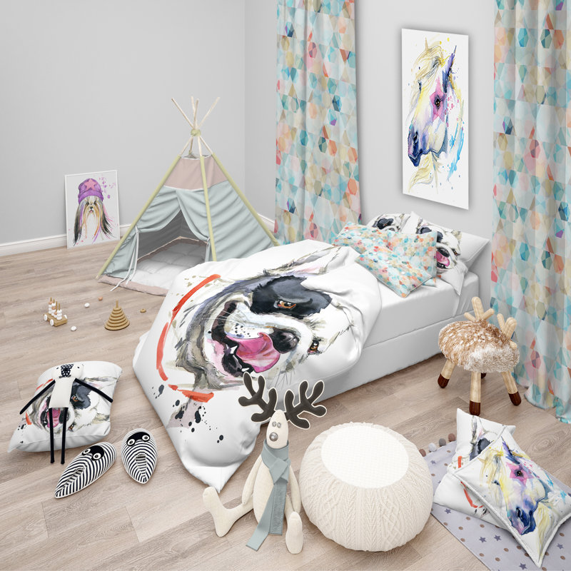 Kiss French Bulldog - Animal Duvet Cover Set - Microfiber Polyester, Full/Queen Duvet Cover + 2 Shams