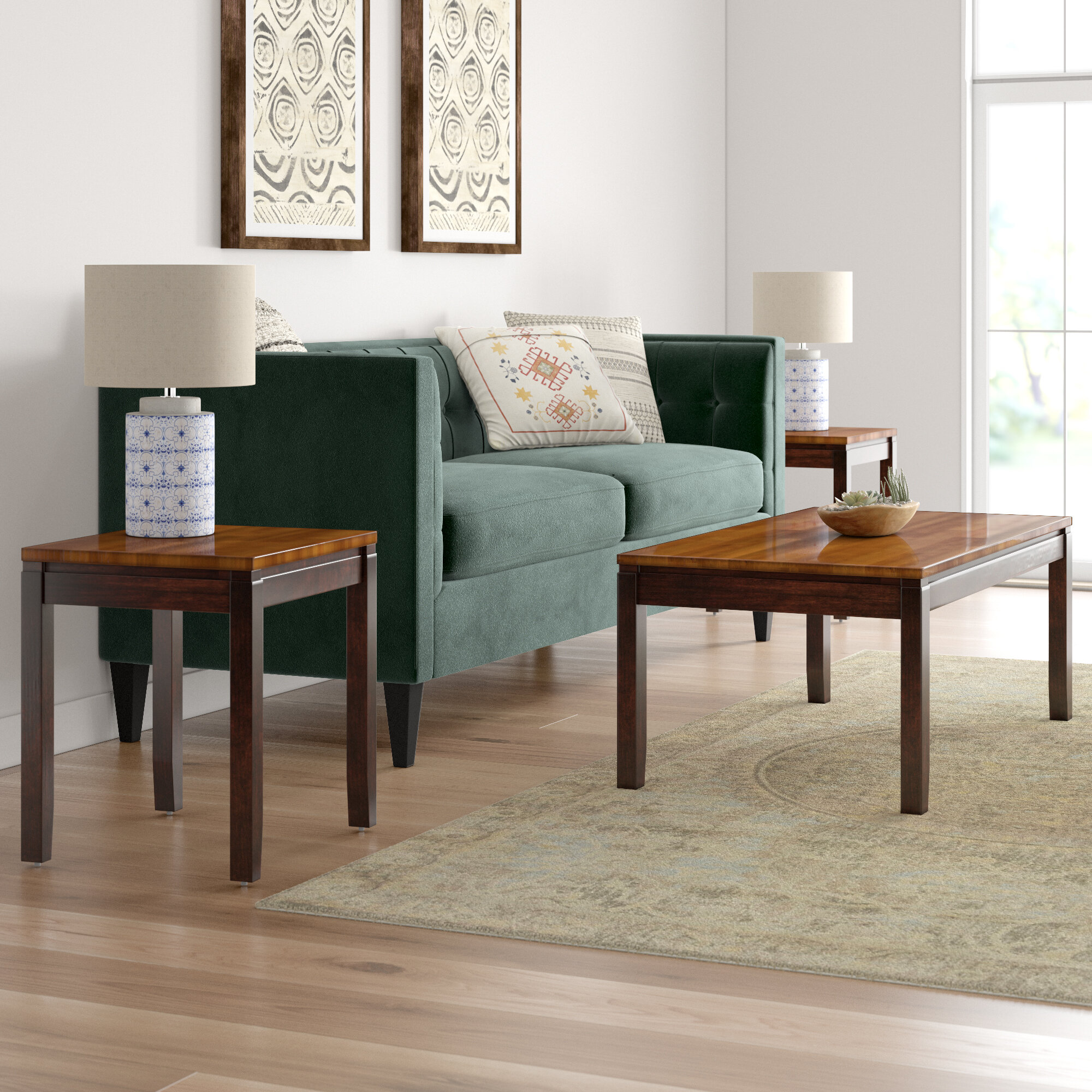 Loon Peak® Deshawndre 3 Piece Solid Wood Top Living Room Table Set And Reviews Wayfair 0154