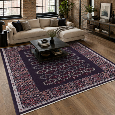 Oriental Cotton and Chenille Flatweave Area Rug