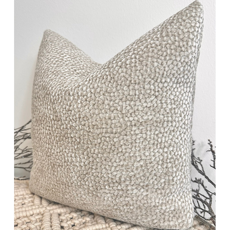 Abstract Beige Square Throw Pillow Cover