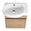 Meuble-lavabo mural compact 16 po - Portes à fermeture douce, lavabo en céramique pour porte de petite salle de bain