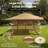  4m X 4m Pop Up Gazebo Canopy Tent W/ Netting Mesh Sidewalls