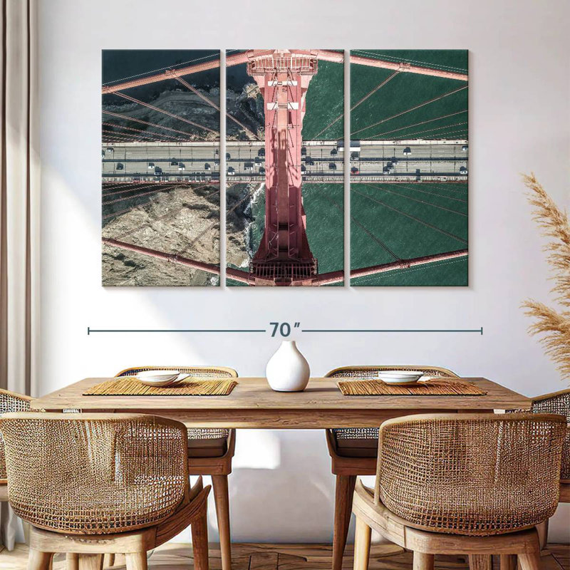 Lilie Golden Gate Bridge Aerial View, 28" H x 45" W