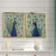 «Blue Peacock I», toile encadrée de qualité supérieure - prête à être accrochée-1740007326-1740007325