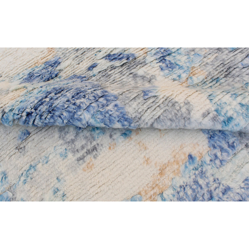 0ZARTZN33GYBL Wool Abstract Area Rug in Blue, Rectangle 8' x 10'